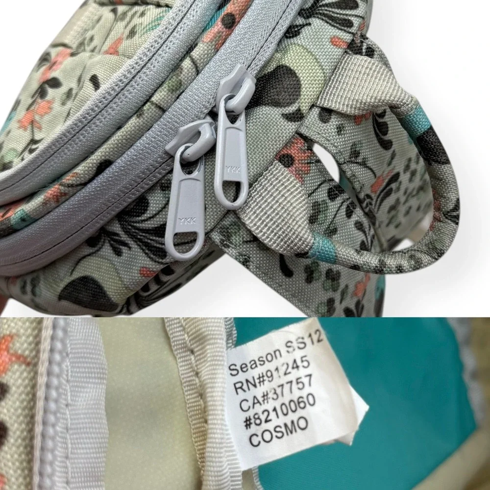 Dakine Cosmo 6.5L Mini Backpack Green Bird Floral Print Travel Bag Embroidered